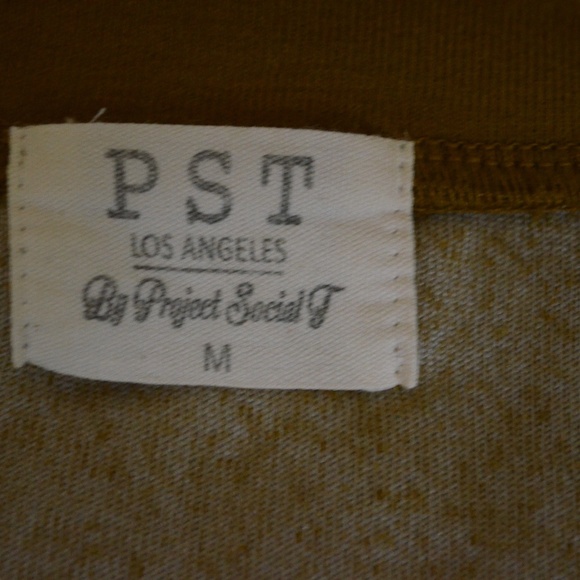 Project Social T Los Angeles Brown/Gold Velour Top M - Picture 3 of 4